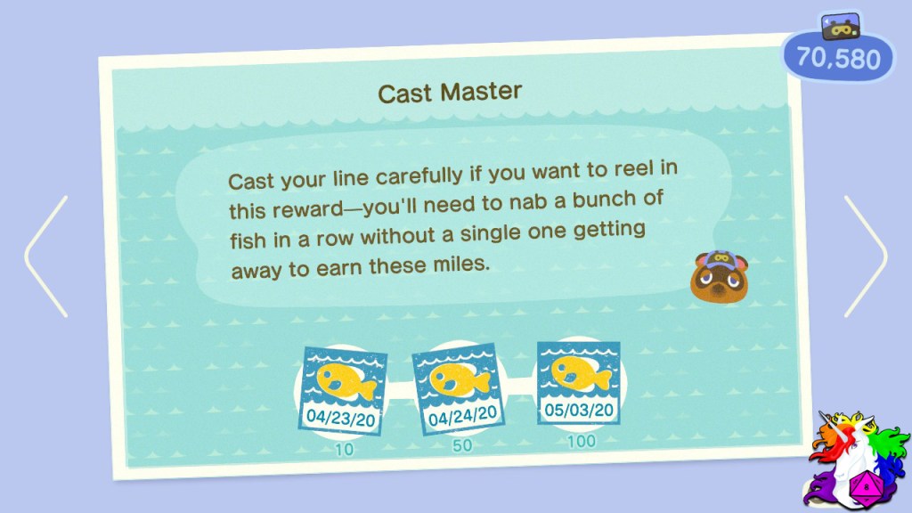 Oh you're a castmaster now! And if not, get started catching fish