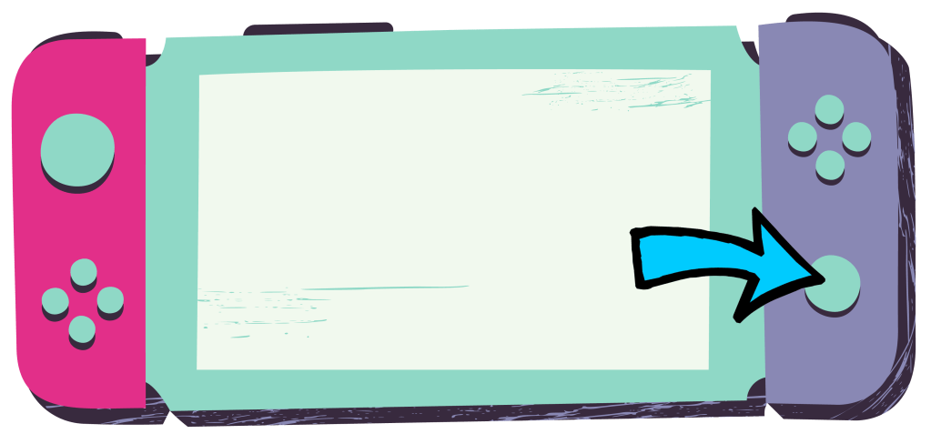 Touchpoint on the Joy-Con controller. Graphic from Canva.