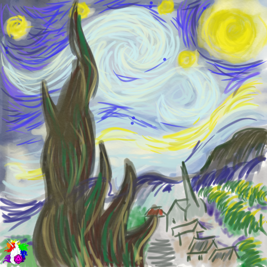 Flurpy's 5 minute doodle of the Twinkling painting!