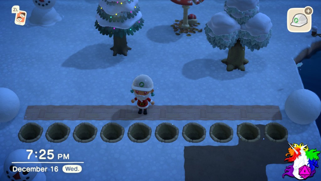 Max snowballs at opposite ends of a path.