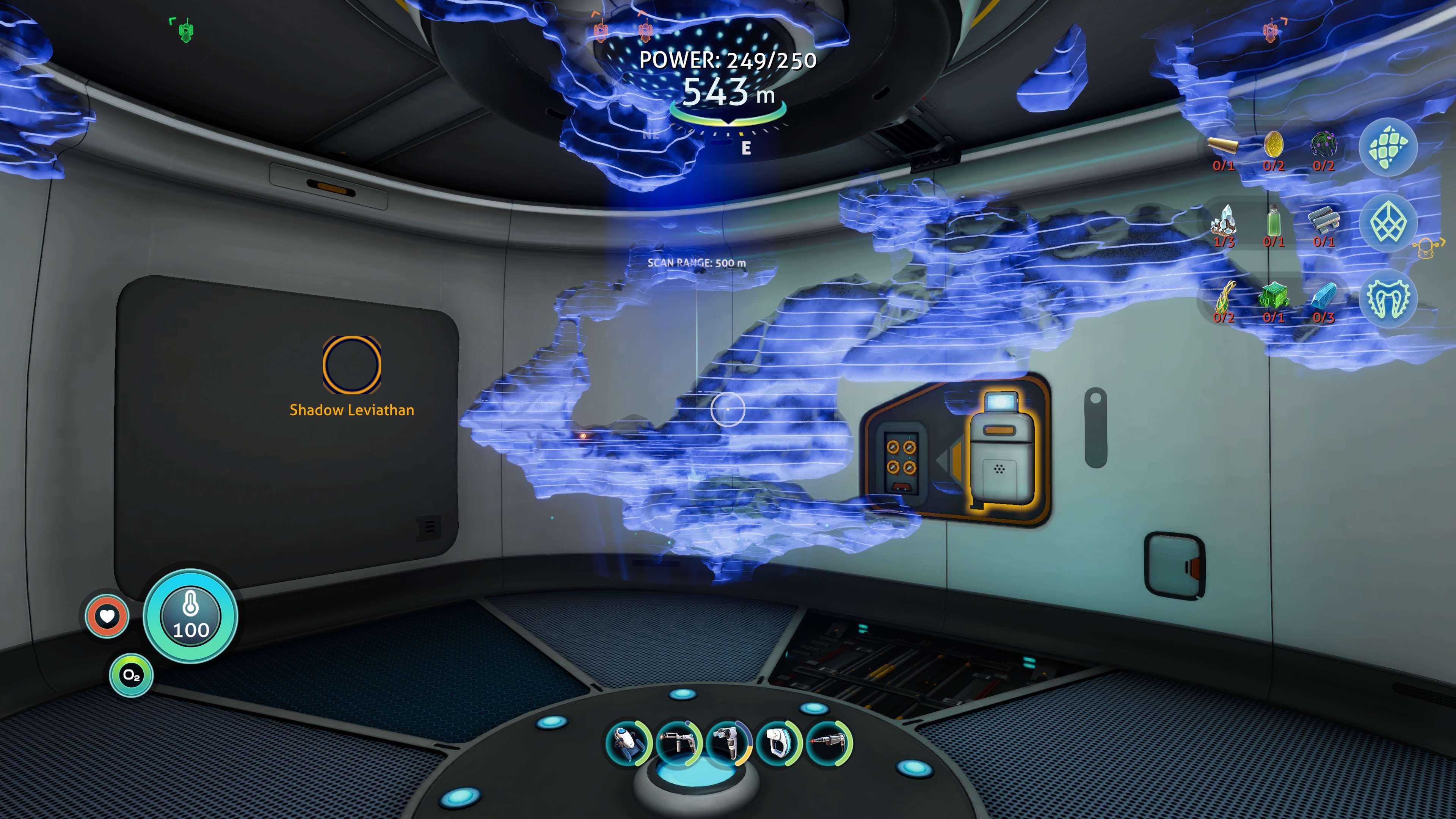 Screenshot showing a scanner room with upgrades